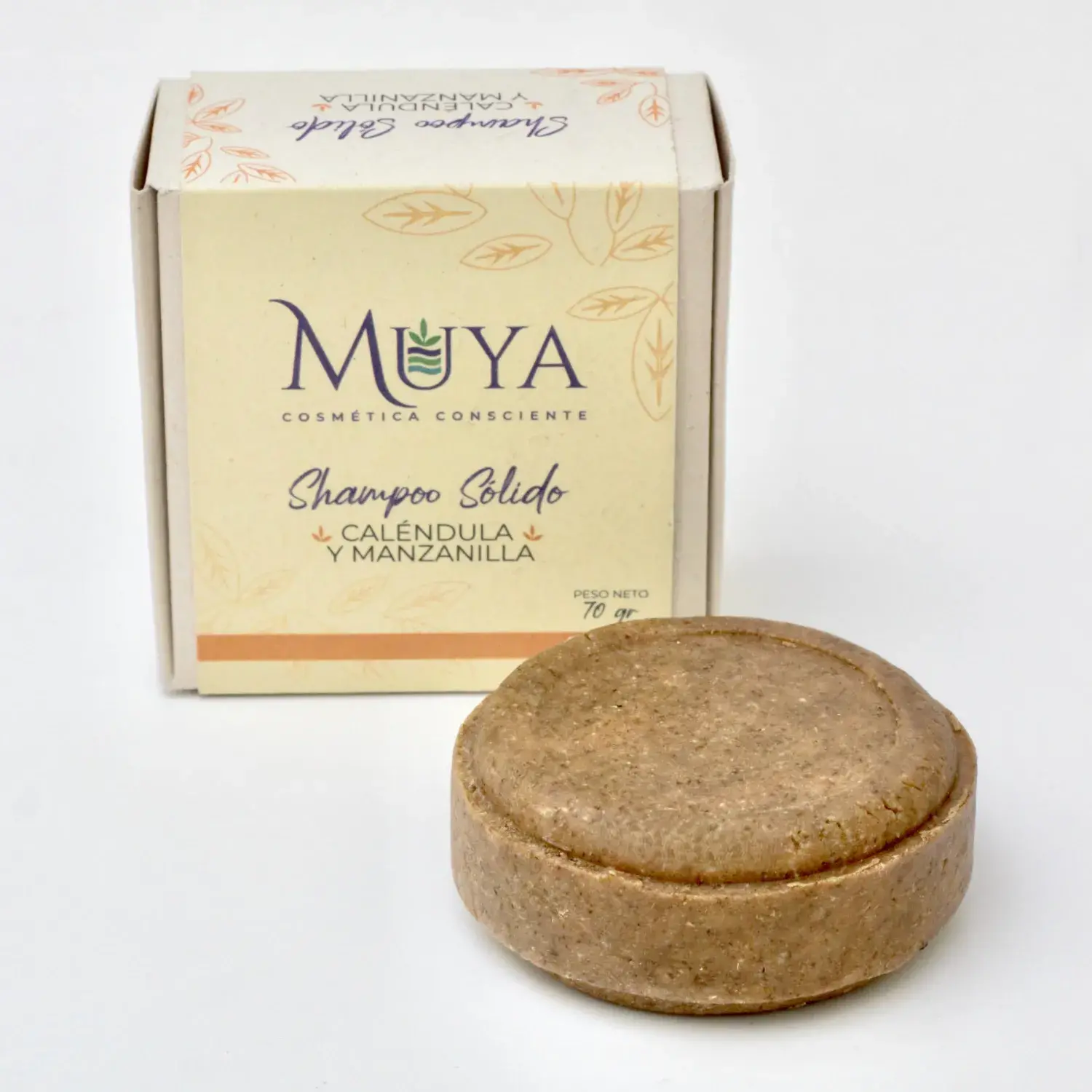 Shampoo sólido caléndula y manzanilla | Muya, Cosmetica Consciente | Cali Colombia